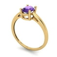 thumbnail image 2 of Clara Pucci 14K Yellow Gold Solid Gold Amethyst Solitaire Anniversary Ring for Women - 1 cttw Oval Cut, 2 of 7