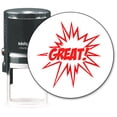 thumbnail image 2 of MaxMark Round Teacher Self Inking Stamp - GREAT! - Jumbo Series, Style TS307 with Red Ink, 2 of 2