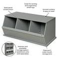 thumbnail image 2 of Badger Basket Children's Wood 3-Bin 33 gal Toy Storage Cube, Gray, 2 of 10
