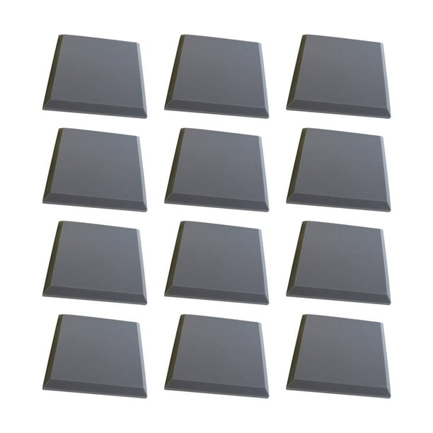 Matsuzay Bloque absorbente de sonido KTV para dormitorio, 12 piezas, grabación de Audio para habitación de Piano, Panel de reducción de ruido Decoración del hogar Gris