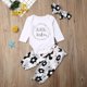 thumbnail image 1 of Conjunto de ropa para niña bebé Mameluco de manga larga + Pantalones florales + Diadema (3-6M) Likrtyny Para estrenar, 1 of 9