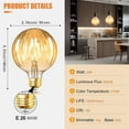 thumbnail image 2 of SDLUXBULB Decorative Light Bulbs Vintage LED Edison Bulb 6W 600LM (60W Equivalent) dimmable G30 Globe CRI>90 Medium Base E26 Warm White 2700k, (95NG, 2 PACKS), 2 of 7
