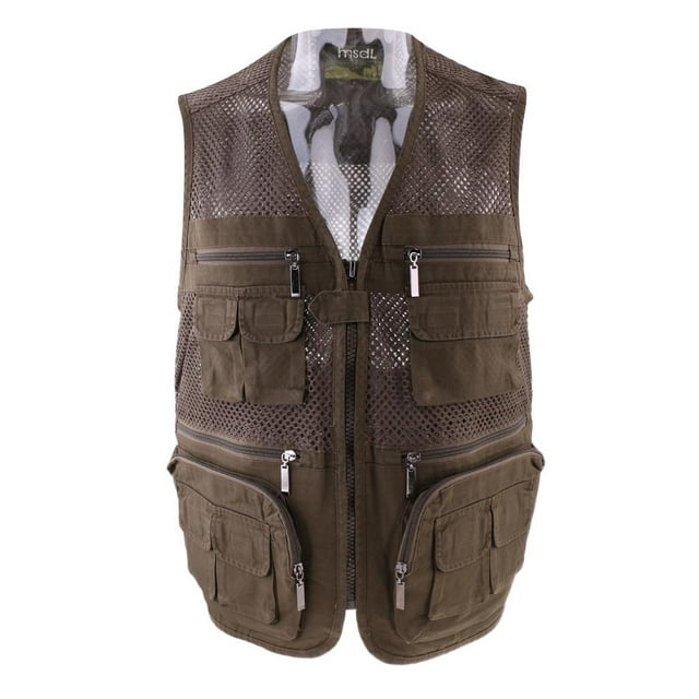 Chaleco de Secado Shamjiam con Múltiples Bolsillos para Hombres Chaqueta de Fotografía 4XL