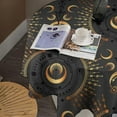 thumbnail image 4 of Golden Moon Round Tablecloth, Magical Astrology Witch Gold Black Sun Moon Print Tarot Table Cover for Parties Wedding Picnic, 60x60in, 4 of 6