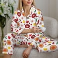thumbnail image 4 of Wukai Oriental Cuisine Print Women's Pajama Set - Soft Long Sleeve Sleepwear for Comfort and Style-Small, 4 of 9