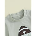thumbnail image 6 of Bslissey Toddler Baby Boys Casual Shorts Sets Short Sleeve Football Letter Print T-shirt + Solid Color Shorts 2Pcs 6M 12M 18M 24M 3T Infant Summer Daily Outfits, 6 of 9