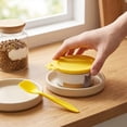 thumbnail image 2 of Dog Food Cans Lids,3-In-1 Silicone Cat Food Can Cover with Feeding Spoon for Dog Cat Food Storage | Dishwasher Safe Leak-proof Round Can Lids | Universal Size,Yellow, 2 of 7