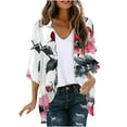 thumbnail image 2 of Pitauce Kimono Cardigans for Women Puff Sleeve Sheer Chiffon Casual Open Front Lightweight Cardigan Summer Sun Protection Beach Cover Ups, 2 of 4