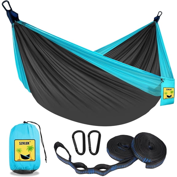Camping Hammock Double & Single Portable Hammocks with 2 Tree Straps, Great for Hiking,Backpacking,Hunting,Outdoor,Beach,Camping