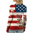thumbnail image 5 of Iaqnaocc 4th of July Women's Tops Long Sleeve Vintage American Flag Floral Print T-Shirts Y2k Going Out Tunic Tops Dressy Casual Crew Neck Fall Spring T Shirts Blue XXL, 5 of 5