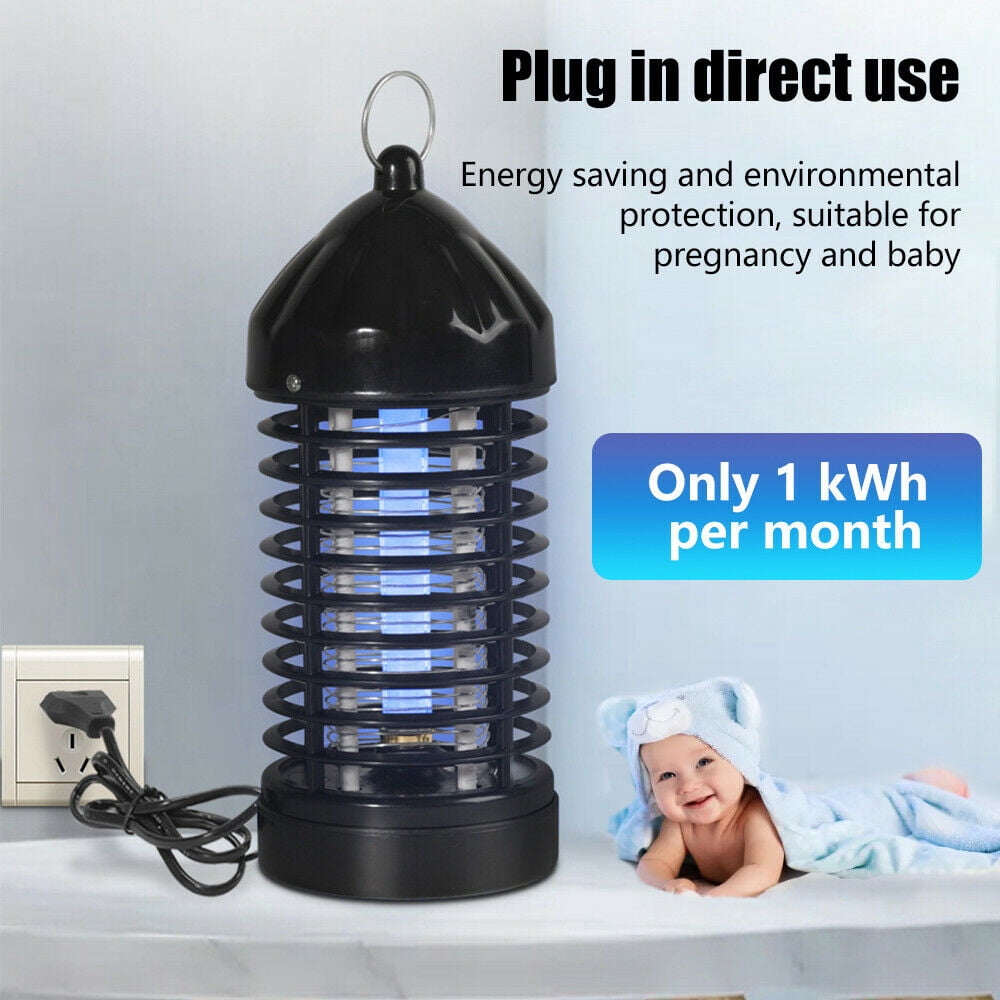 TIANLAIMEI Indoor & Outdoor 320 sq ft Electronic Bug Zapper, Black, 2 Count
