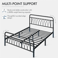 SmileMart Metal Platform Bed Frame with Headboard and Footboard, Queen
