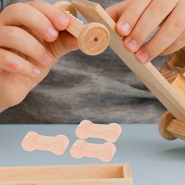 REOFLYUP 5Pcs Train Track Buckle Train Fittings Connection for Building Play Beige Wood Model