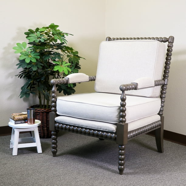 DTY Indoor Living Silverthorne Spindle Chair,Weathered Gray/Beige