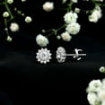 thumbnail image 3 of Rosec Jewels Round Moissanite Flower Stud Earrings with Halo (1.25 CT, D-VS1 Quality), 18K White Gold, 3 of 6