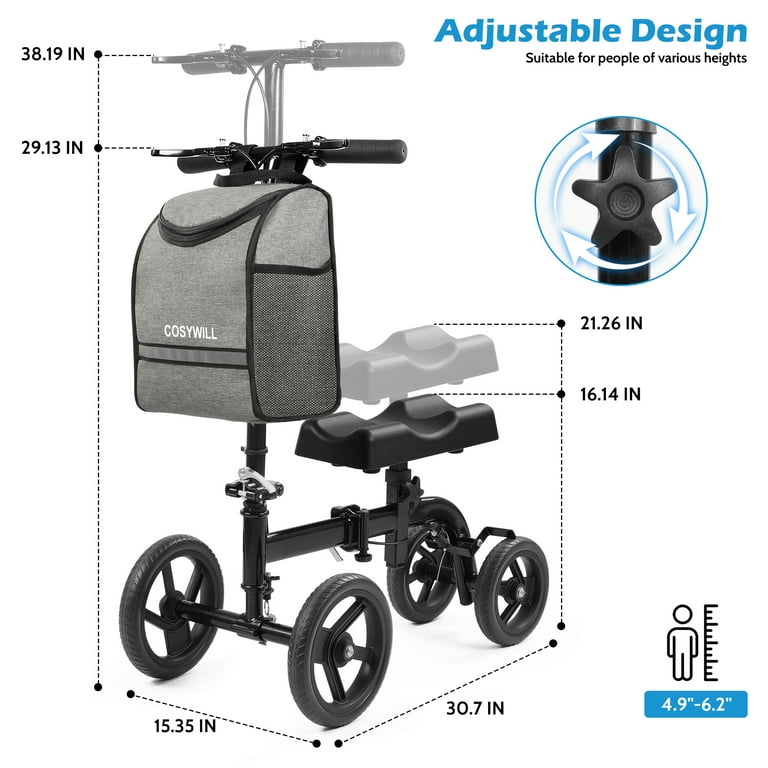 COSYWILL Steerable Knee Scooter,Knee Walker Scooter for
