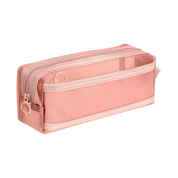 Clear Cosmetic Bag, Travel Makeup Bag, Pencil Case Transparent Pen Case Portable Make Up Organizer for Adult Teen Women Purse for Toiletries Accessories Brushes