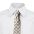 thumbnail image 2 of Abstract Necktie, Japanese Style Circular, Dress Tie, 3.7", Camel and White, by Ambesonne, 2 of 3