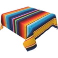 thumbnail image 2 of Colorful Mexican Stripes Square Tablecloth Mexican Blanket Stripes Tablecloth Table Cover - Waterproof Spill Proof Wrinkle Free for Camping Picnic,Dinner Square Tablecloth 52 * 52IN, 2 of 6