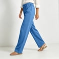 thumbnail image 4 of Linen Pants For Women Cotton And Linen Solid Color Drawstring Casual Pants Waist Long Pants With Pocket Oversized Summer Beach Travel Vacation Palazzo Pants S-3XL, 4 of 9
