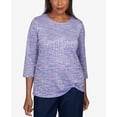 thumbnail image 4 of Alfred Dunner Womens Petite Iridescent Space Dye Side Grommet Top, 4 of 6