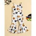 thumbnail image 2 of Gureui Halloween Kids Baby Girls Jumpsuit, Children Sleeveless Spaghetti Straps High Waist One Piece Flared Hem Bodysuit, 2 of 9
