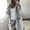 Gray, variant on AOOCHASLIY 2023 Women Tops Women's Knit Long Sleeve Open Front Cardigan Coat Solid Hooded Sweater Top with Pockets