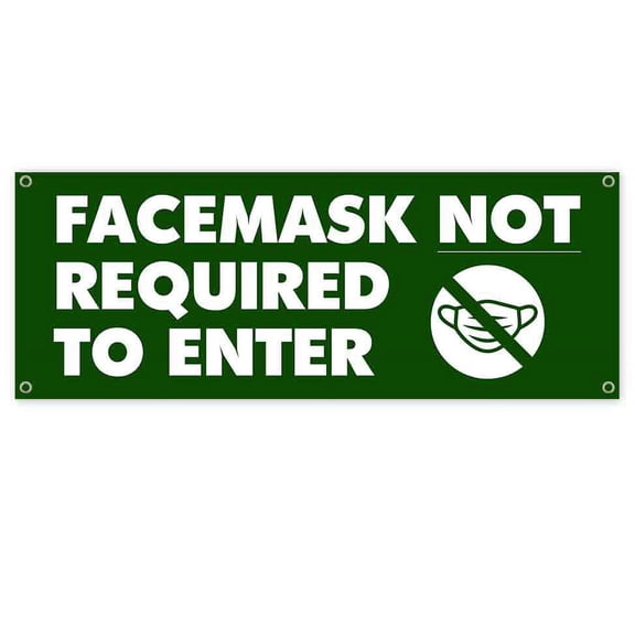 Facemask Not Required 13 oz Vinyl Banner With Metal Grommets