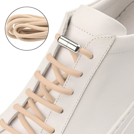 

Loop Free Shoelaces With Metal Capsule Elastic 105 Cm for Trainers Sneakers Shoe Chinlon Khaki One Size