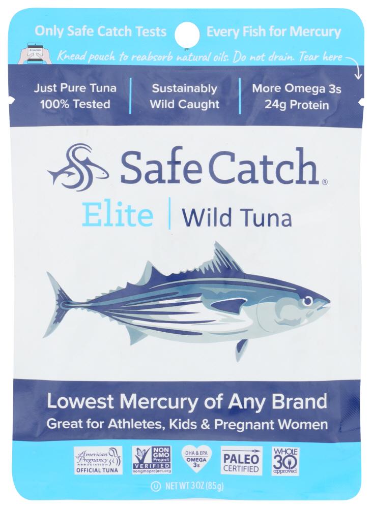 Safe Catch Elite Lowest Mercury Solid Wild Tuna Steak, 3 oz Pouch. The