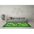 thumbnail image 3 of Ahgly Company Indoor Round Abstract Green Modern Area Rugs, 5' Round, 3 of 4