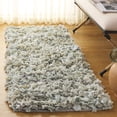 thumbnail image 2 of SAFAVIEH Rio Dallas Geometric Polyester Shag Runner Rug, Light Green, 2'3" x 6', 2 of 6