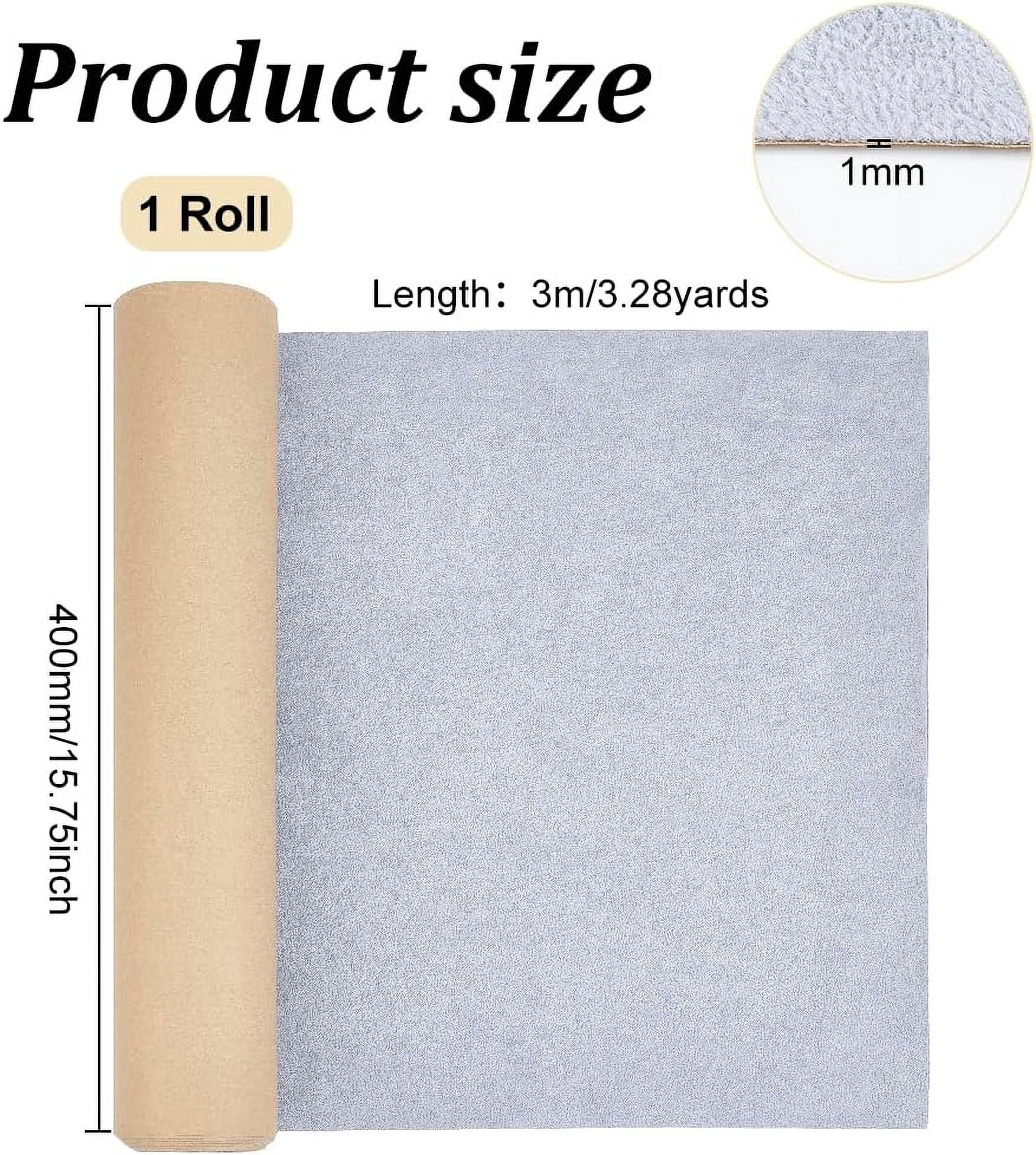 9.84x1.3Feet Self Adhesive Felt Fabric Light Grey Iced Velvet Flock Self Adhesive Velvet Flocking Liner for Jewelry Drawer Craft Fabric DIY Light Grey