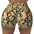 thumbnail image 2 of Balery Mushrooms Honeycomb Pantalones cortos de entrenamiento estampados para mujer, sin costuras, ajustados, para gimnasio, yoga, correr, deportes, ejercicio activo, fitness.-Medium, 2 of 8