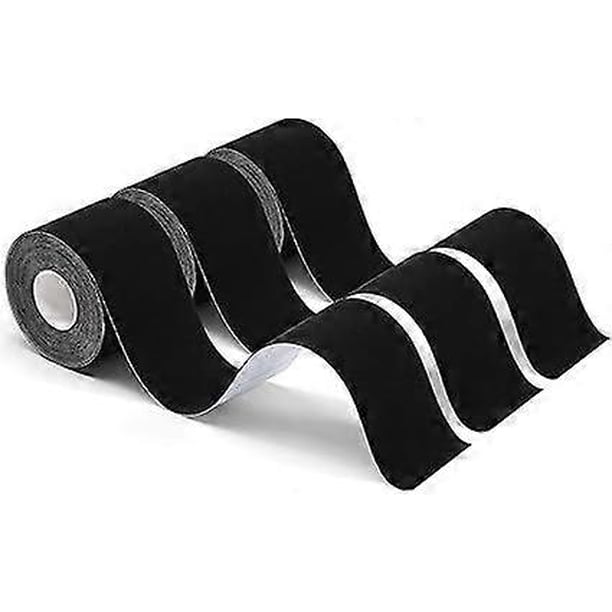 Sports Muscle Kinesiology Tape, 5m x 5cm, Waterproof Elastic Kinesiology Tape, 3 Rolls (1 x Black, 1 x Black, 1 x Black)