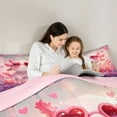 thumbnail image 4 of Feelyou Girly Cute Axolotl Bedding Comforter Set 7pcs for Kids, Romantic Pink Rose Queen Bedding Sets, Dreamy Fairy Tale Reversible Queen Sheet Sets, Super Cozy Room Decor, 4 of 8