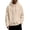 Beige, variant on Men Sherpa Fleece Oversized Hoodie Teddy Fluffy Pullover With Kangaroo Pocket, Winter Warm, White, Size XXL