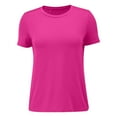 thumbnail image 3 of TODOZO Workout Tops for Women Loose Fit Breathable Lightweight Quick Dry Tennis Yoga Running Crew Neck Tee Athletic Tops for Women Tops for Women Summer Casual Ruffle Trim Sleeve T Shirts Hot Pink L, 3 of 9