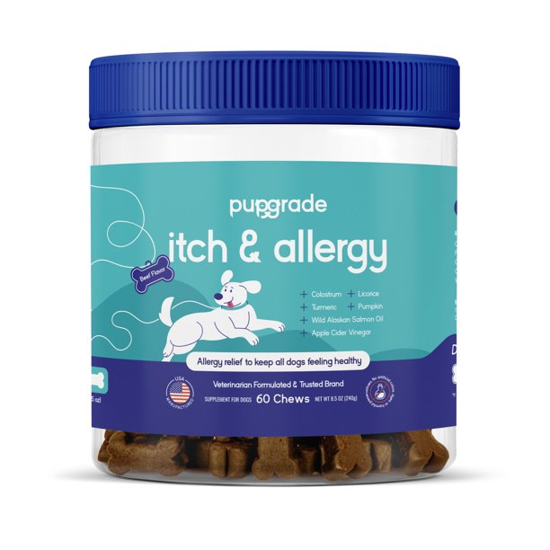PupGrade Itch & Allergy Chew Supplement for Dogs Anti Itch, Seasonal