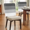 thumbnail image 4 of Black Grey Striped Chair Back Covers, Removable Chair Covers for Dining Chairs Set of 6, Washable Chairs Slipcovers Back Seat Protector for Wedding Party 19"x20", 4 of 9