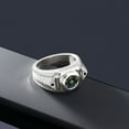 thumbnail image 5 of Gem Stone King Men's 925 Sterling Silver Green Mystic Topaz and Black Diamond Ring (2.03 Cttw, Gemstone Birthstone, Available in Size 7, 8, 9, 10, 11, 12, 13), 5 of 5