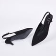 thumbnail image 3 of Zhabtuc Women's Classic Black Pointed Toe Comfortable Kitten Heel Pumps - Slingback, Adjustable Ankle Strap, Perfect for Work, 3 of 7