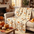 thumbnail image 4 of Autumn Thanksgiving Flannel Throw Blanket, 5 Cute Fall Harvest Patterns Soft Plush Fleece Blanket 27.56*39.37in, Cozy Warm Lightweight Cover for Sofa Bed Couch Camping Nap, Decorative Fall Blanket, 4 of 7