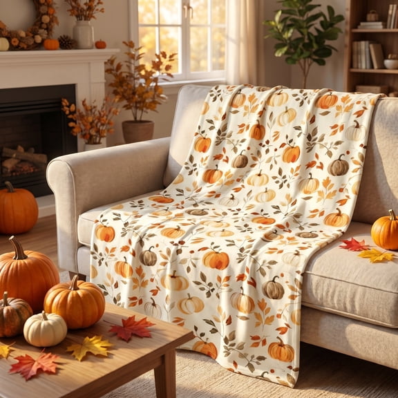 Nkmbld Fall Blanket for Couch, Cozy Lightweight Fall Decorative Blanket for Sofa Bed Living Room Office, Fall Harvest Gifts for Women