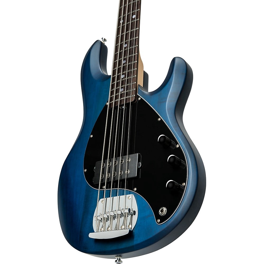 Sterling by Music Man StingRay RAY5 5-String Electric Bass Guitar Transparent Blue