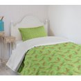 thumbnail image 4 of Ambesonne Jazz Music Quilted Bedspread Set 2 Pcs, Saxophones on Green, Twin Size, Green Yellow Brown, 4 of 6
