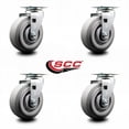 thumbnail image 2 of 5 Inch Thermoplastic Rubber Wheel Swivel Caster Set with Roller Bearings SCC, 2 of 2