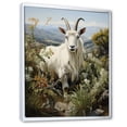 thumbnail image 2 of Designart "Meadow Buck in White Peaks" Animals Framed Wall Art - Traditional White Goat Entryway Framed Wall Art Print, 2 of 6