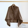 thumbnail image 2 of GJSYRH Women's Flannel Wearable Blanket Sherpa Plush Button Front Open Poncho Comfy Warm Winter Shawl Cloak, 2 of 7