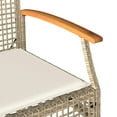 thumbnail image 3 of vidaXL Patio Bench with Cushion Beige Poly Rattan Acacia Wood, 3 of 12